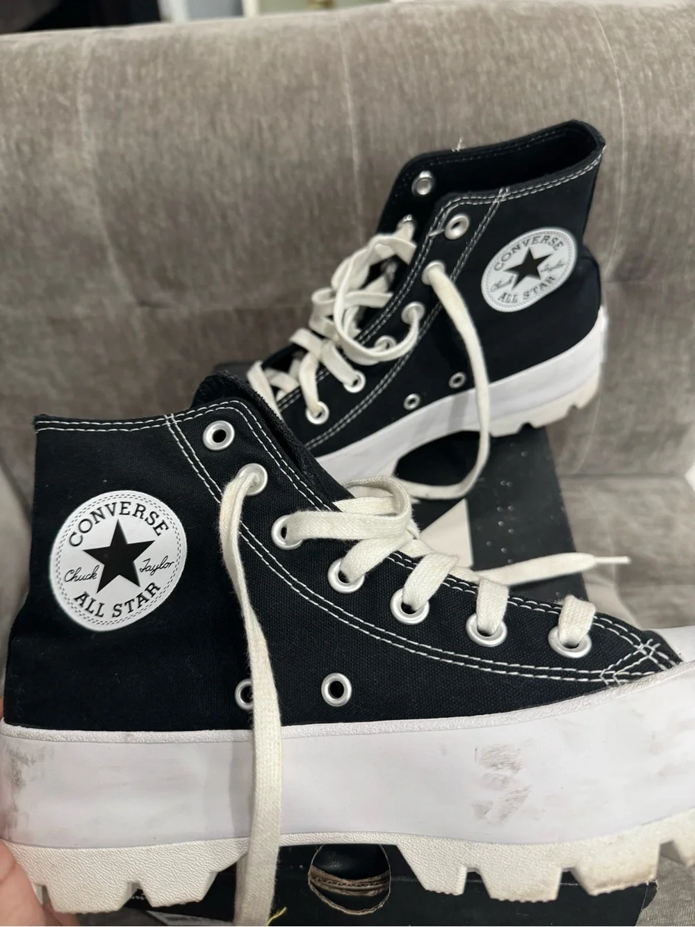 Converse Platform High-Top Sneakers in Black and White
